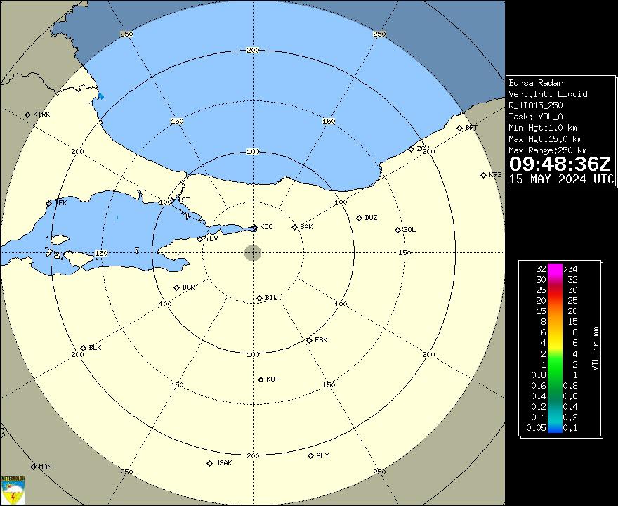 Radar Görüntüsü: Bursa, VIL