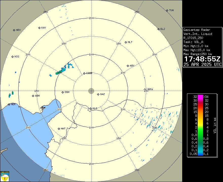 Radar Görüntüsü: Gaziantep, VIL