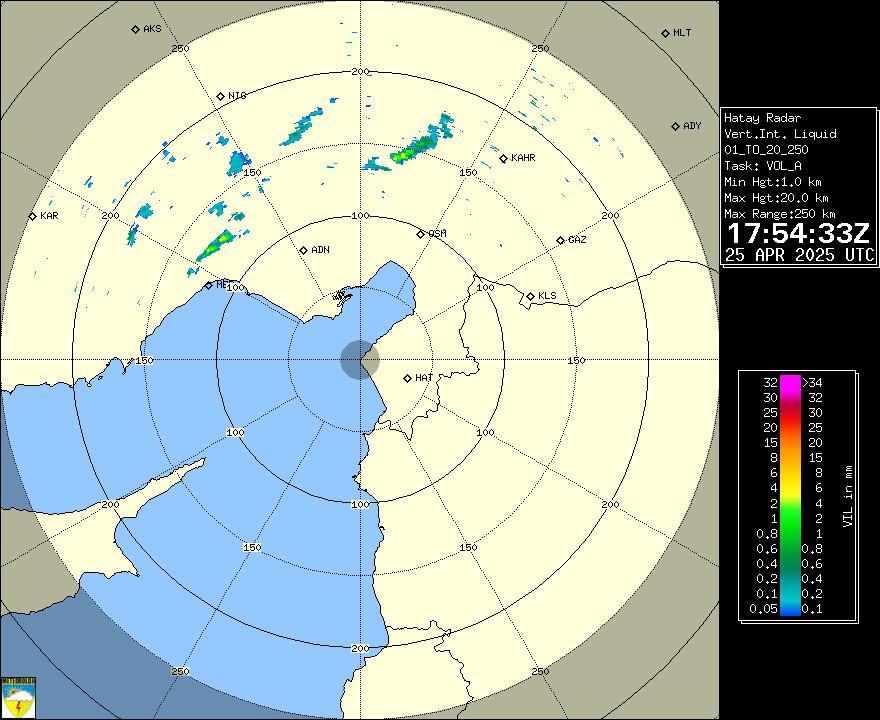 Radar Görüntüsü: Hatay, VIL