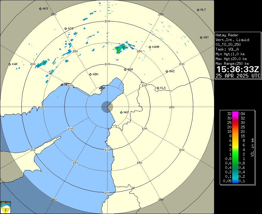 Radar Görüntüsü: Hatay, VIL