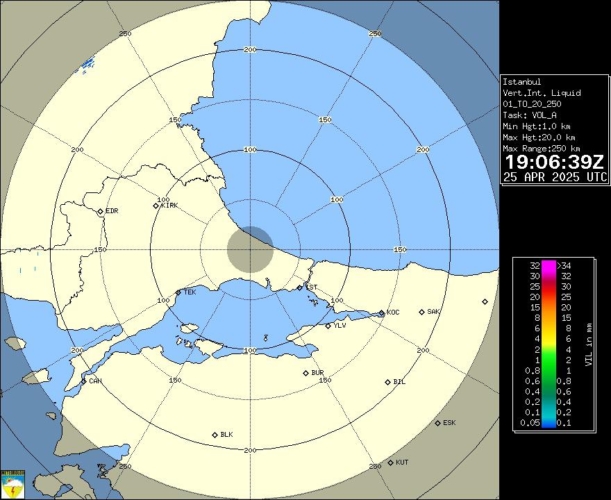 Radar Görüntüsü: İstanbul, VIL