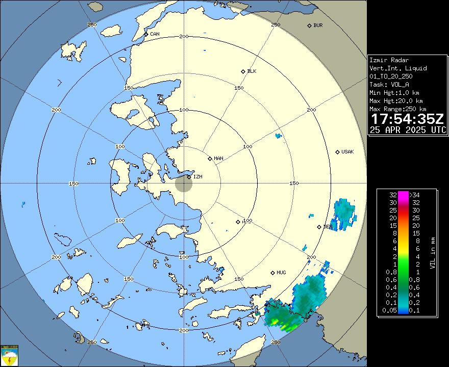 Radar Görüntüsü: İzmir, VIL