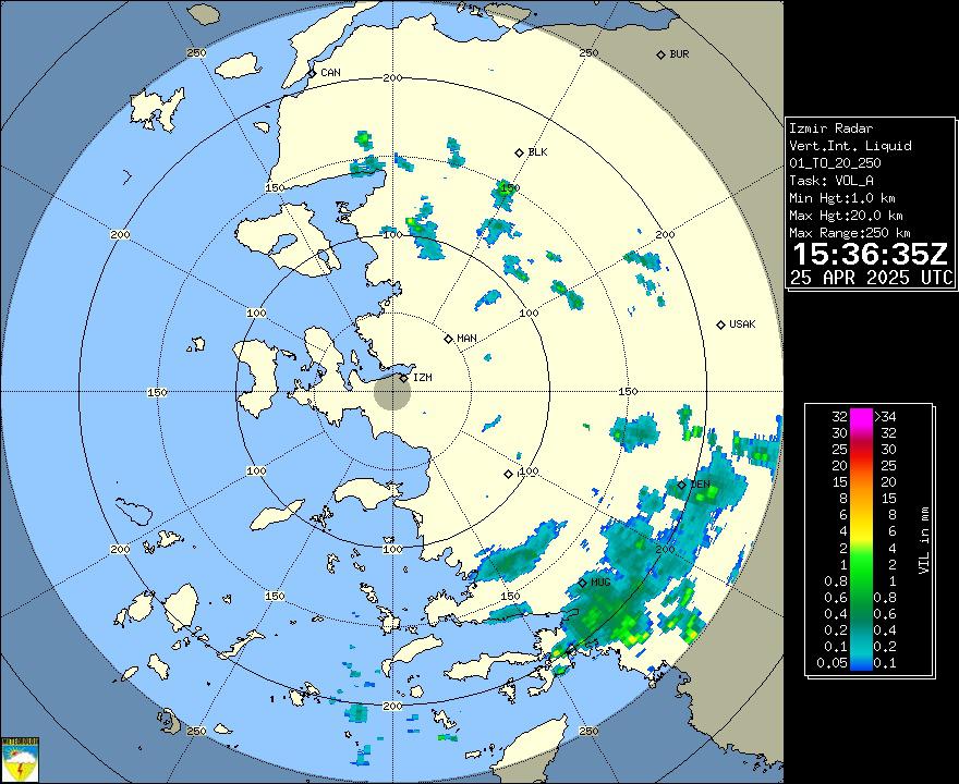 Radar Görüntüsü: İzmir, VIL