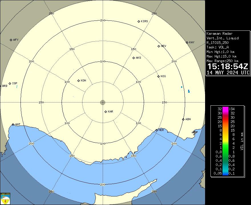 Radar Görüntüsü: Karaman, VIL