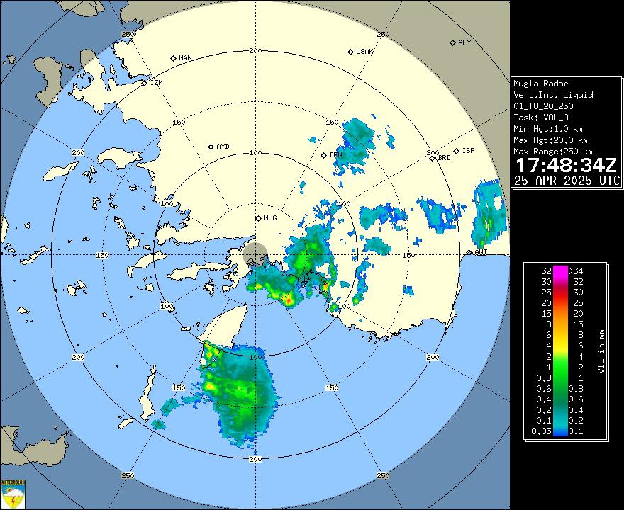 Radar Görüntüsü: Muğla, VIL