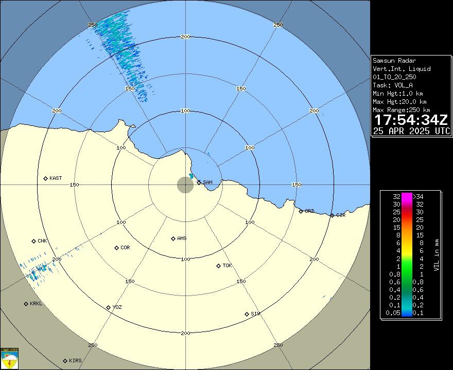 Radar Görüntüsü: Samsun, VIL