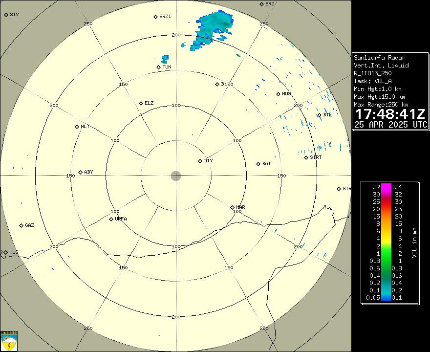 Radar Görüntüsü: Şanlıurfa, VIL