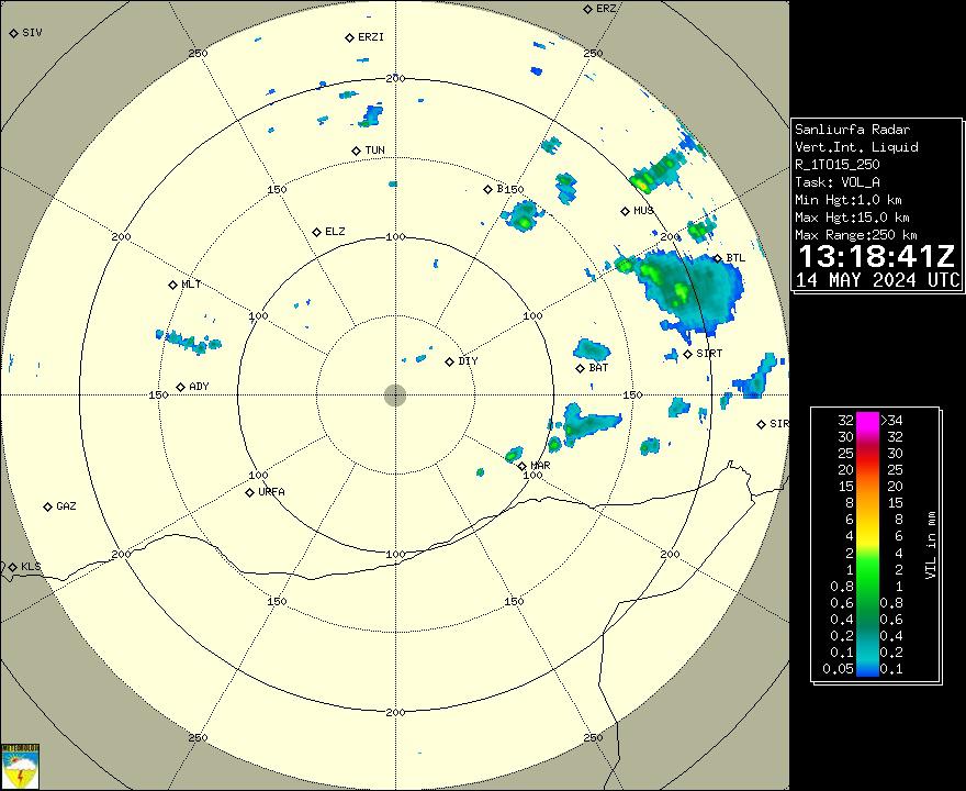 Radar Görüntüsü: Şanlıurfa, VIL