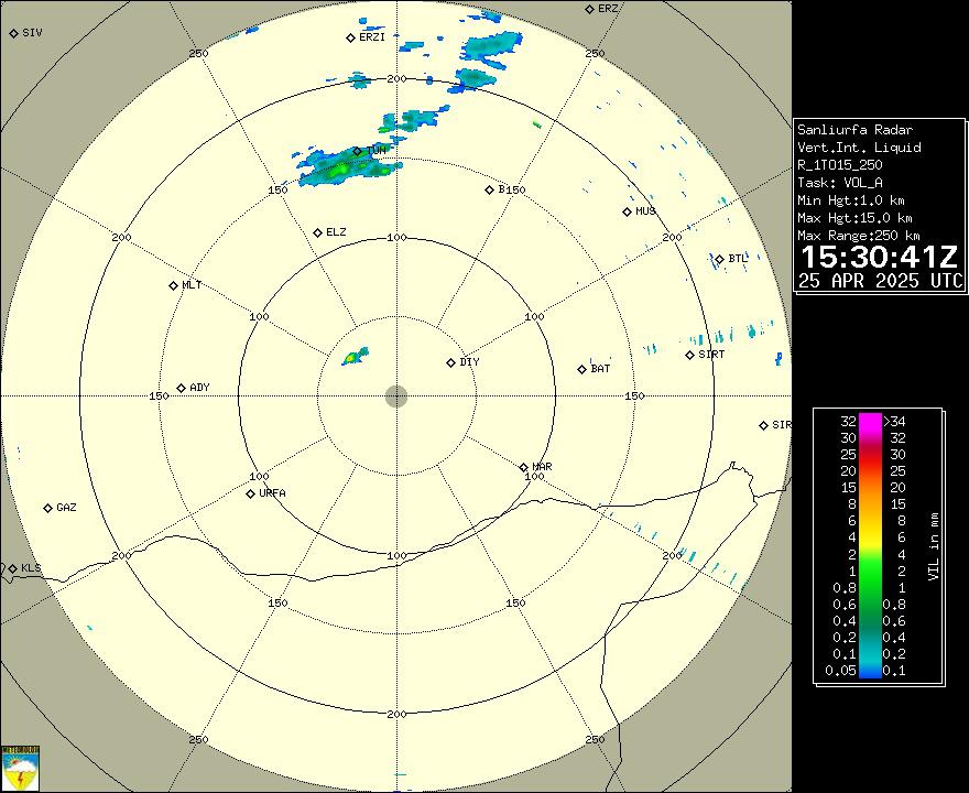 Radar Görüntüsü: Şanlıurfa, VIL