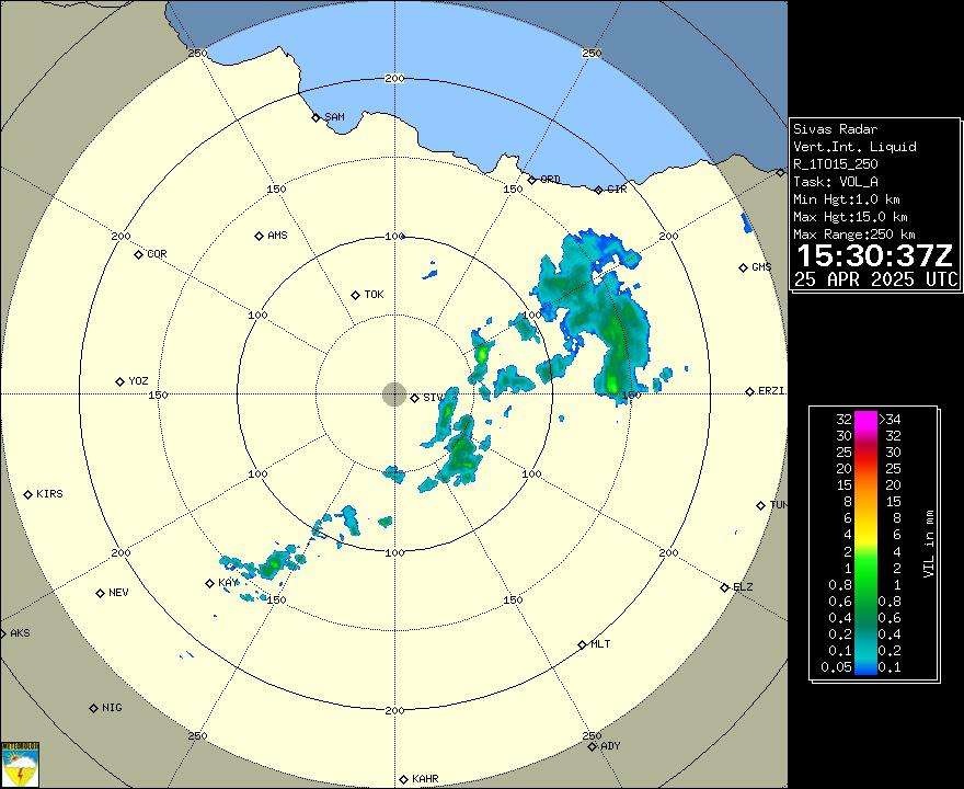 Radar Görüntüsü: Sivas, VIL