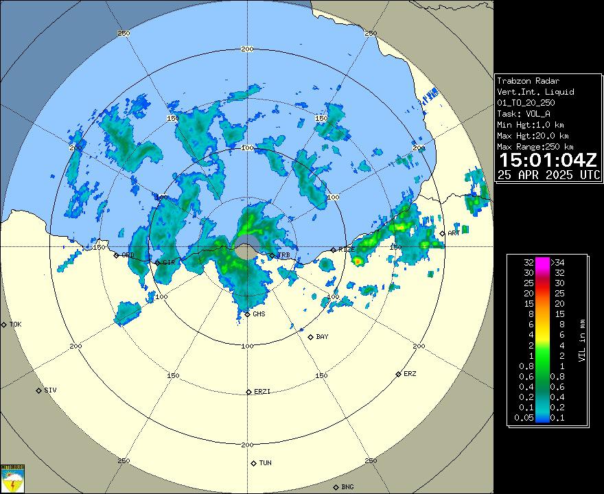 Radar Görüntüsü: Trabzon, VIL