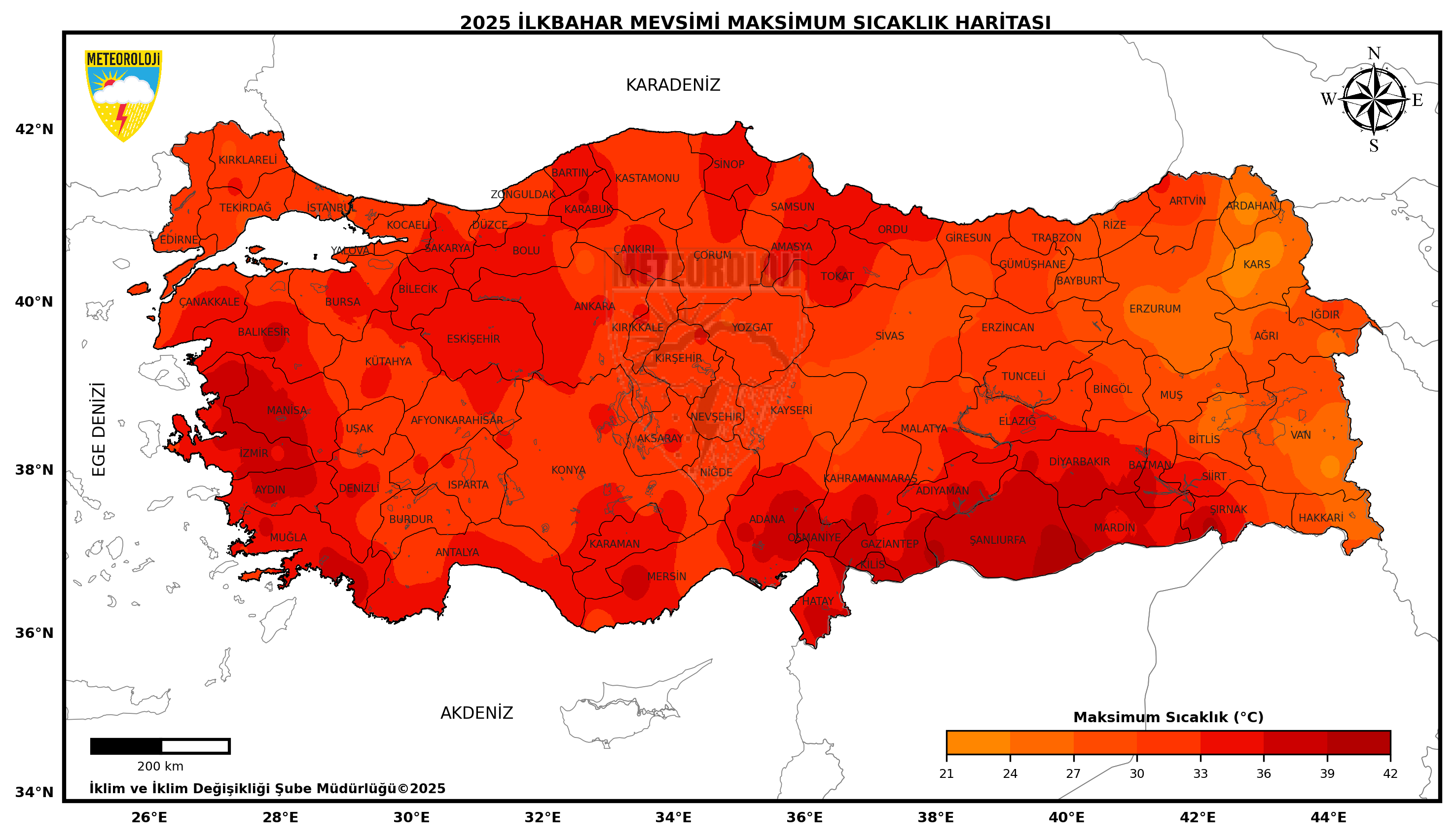 İlkbahar Mevsimi Maksimum Sıcaklıklar