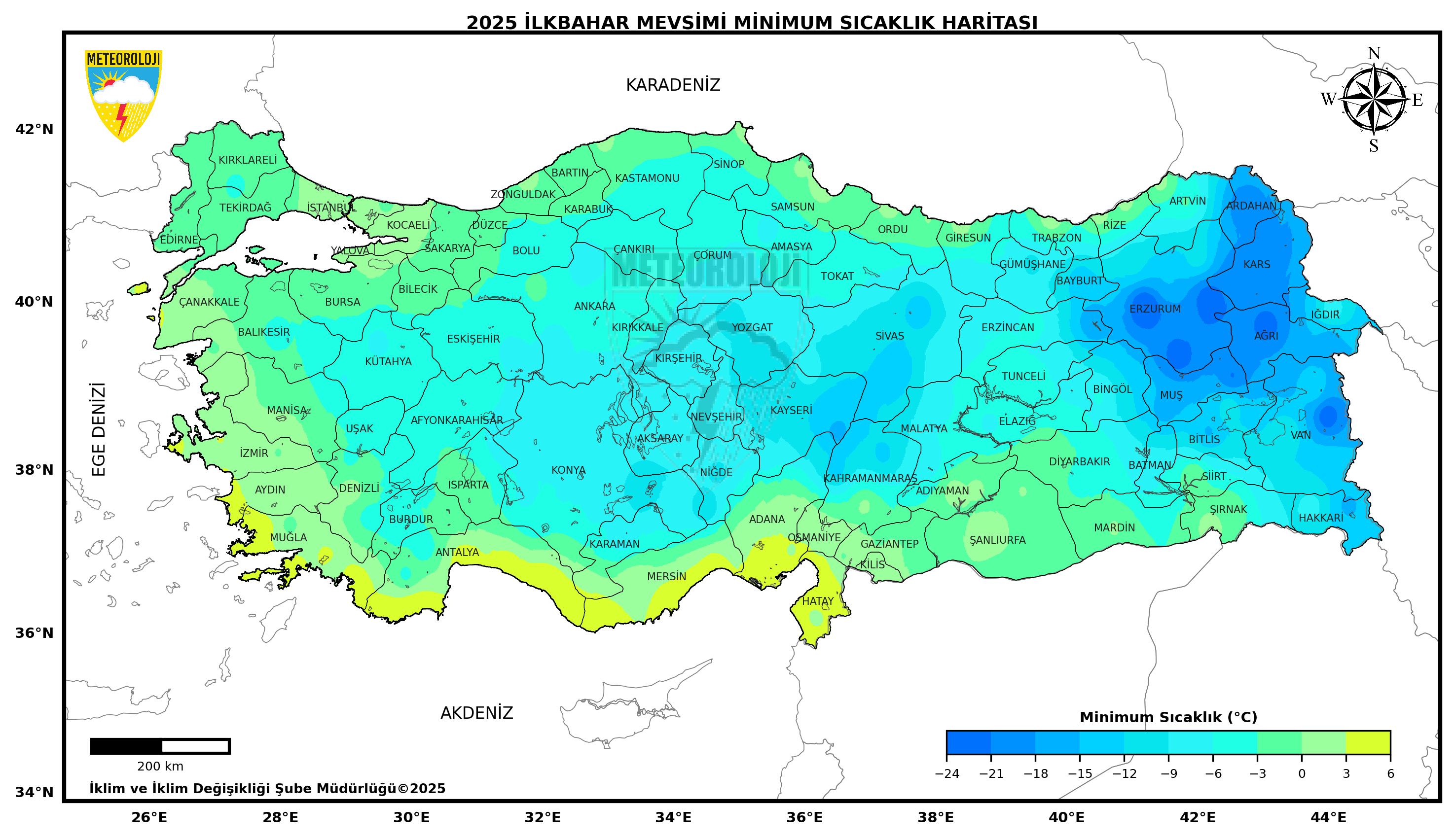 İlkbahar Mevsimi Minimum Sıcaklıklar