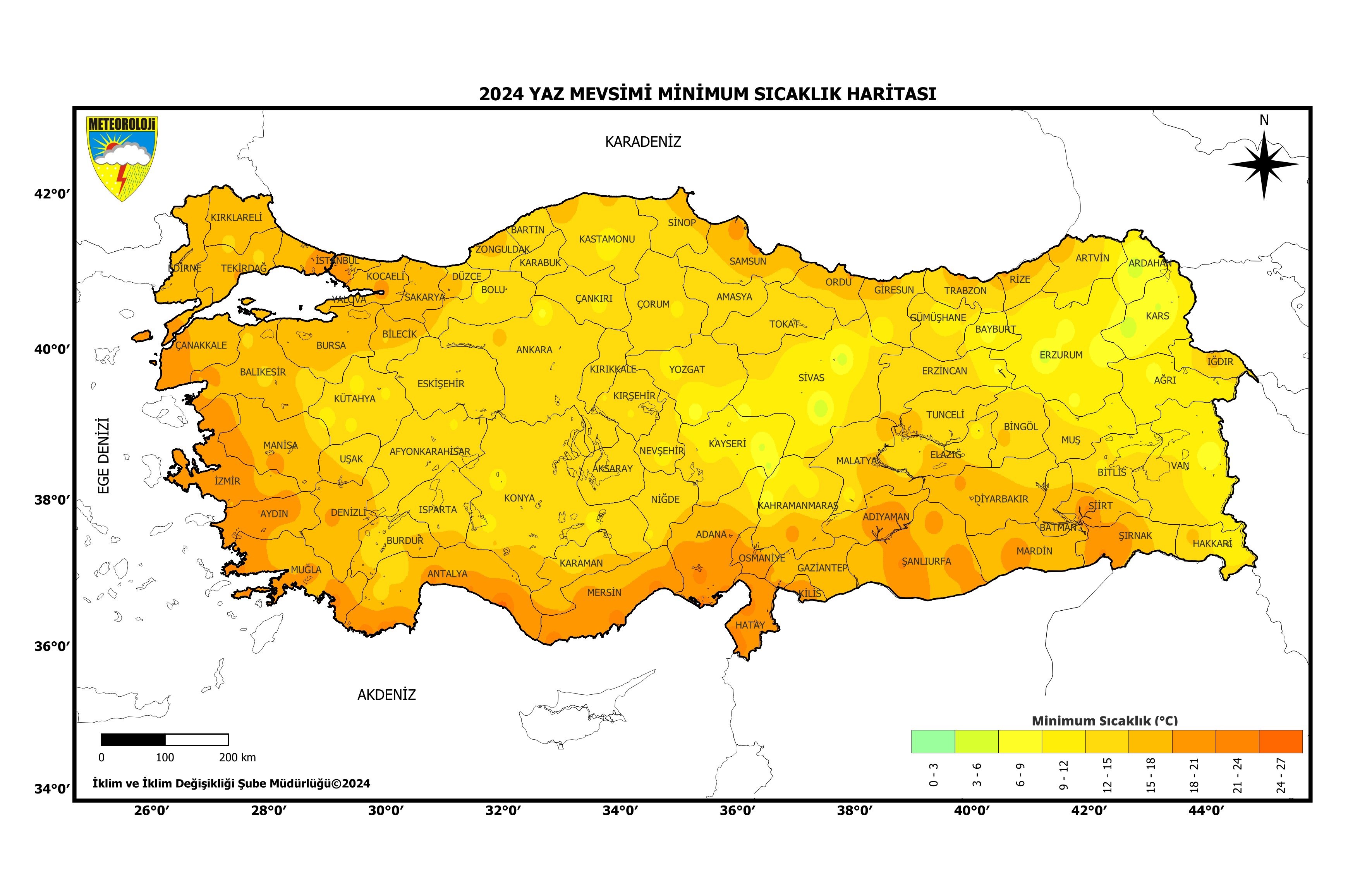 Kış Mevsimi Minimum Sıcaklıklar