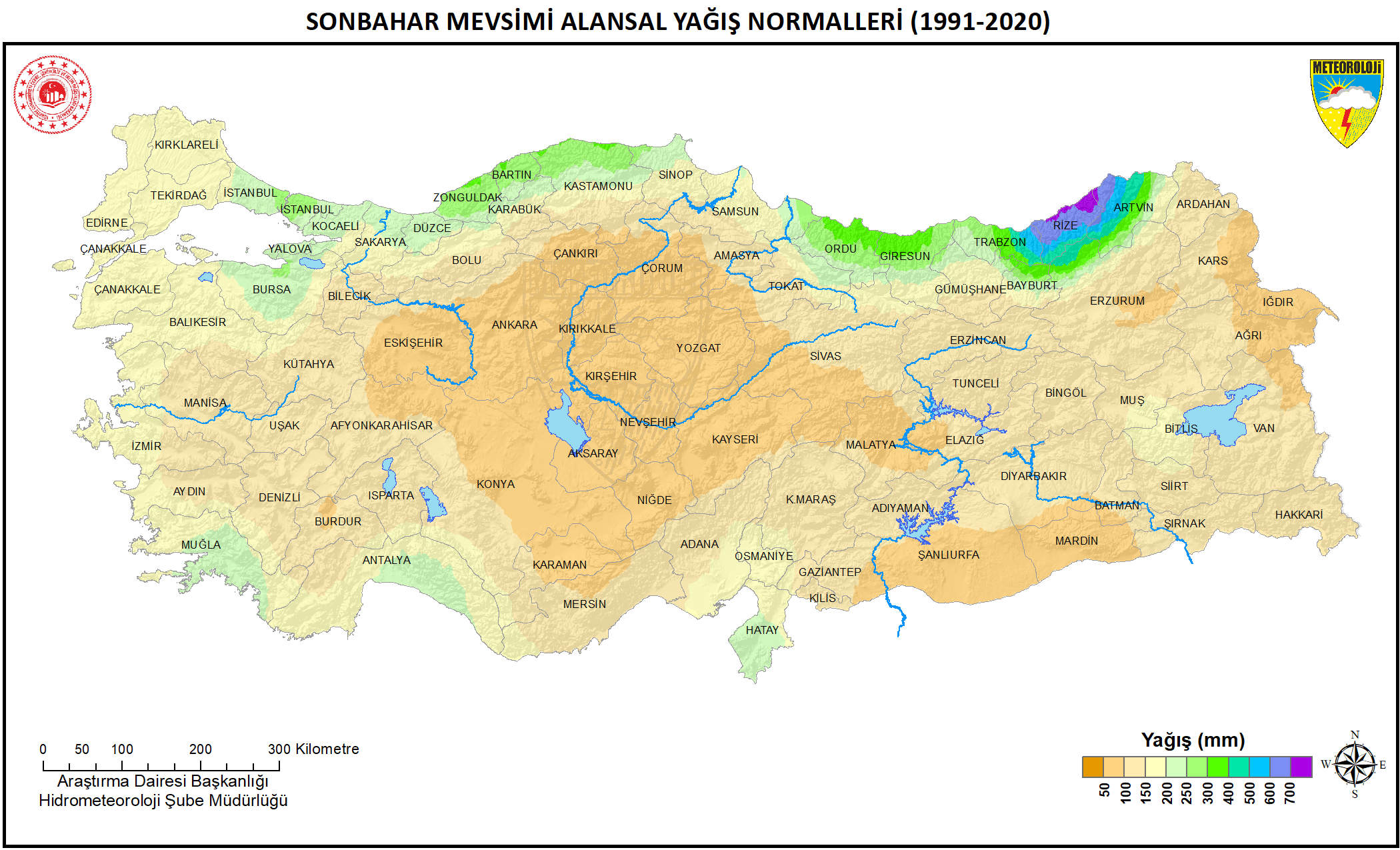 Yağış Normalleri Haritası