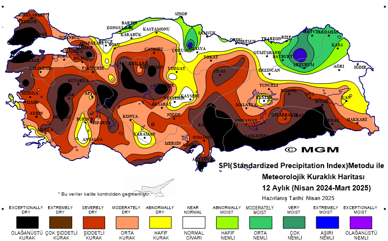 12 Aylık Kuraklık Haritası