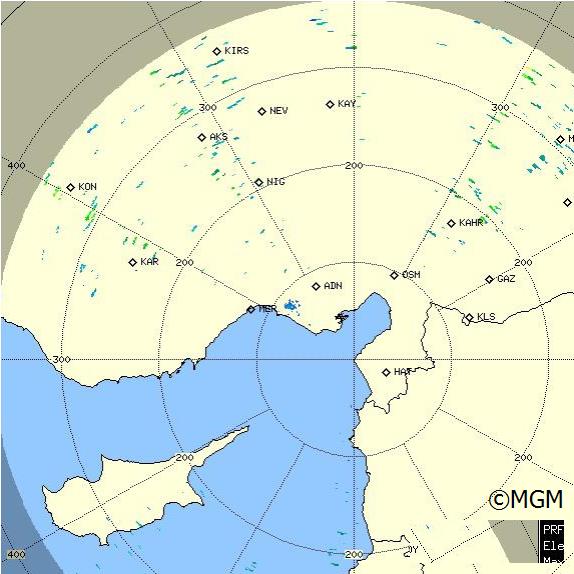 Radar Görüntüsü: Hatay, PPI