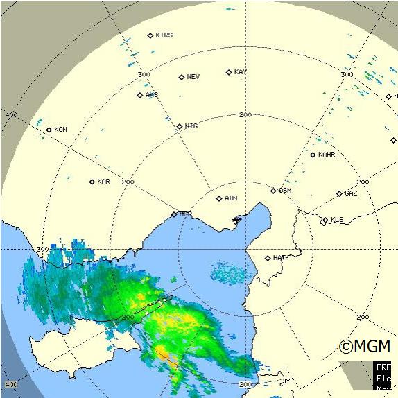 Radar Görüntüsü: Hatay, PPI